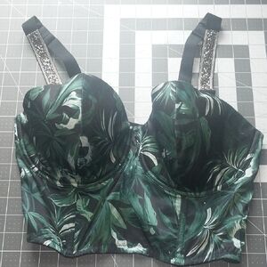 Victoria's Secret Black and Green Tropical Bustier